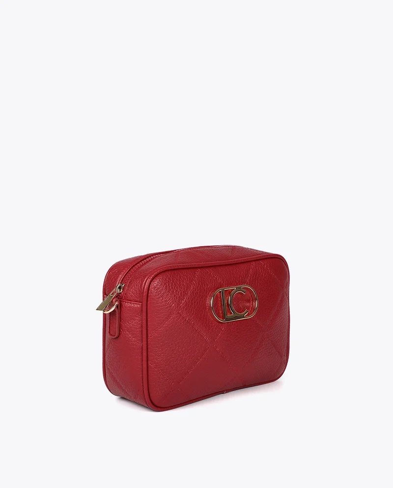 Lola Casademunt Monogram Diamond Oval Logo Faux Leather Crossbody