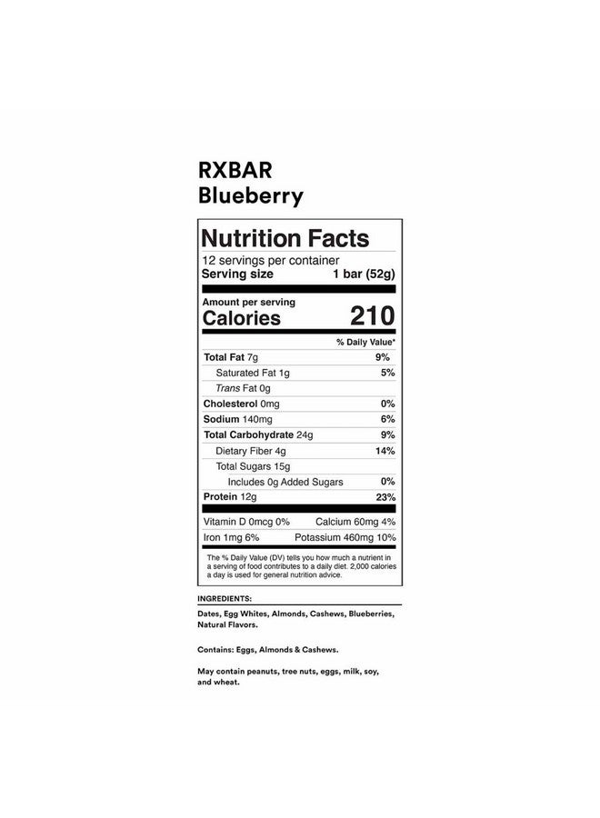 RXBAR ألواح البروتين وجبة خفيفة ألواح الوجبات الخفيفة توت أزرق 22 أونصة صندوق (12 لوح) - Image 2