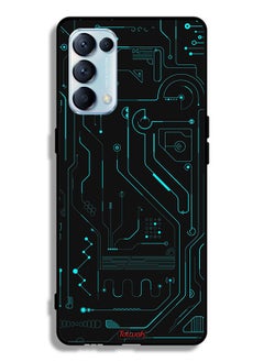 Tolwak جراب حماية لهاتف Oppo Reno5 Pro 5G دوائر فنية رقمية بسيطة شاشات متعددة  - Image 2