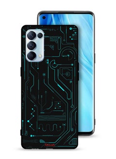 Tolwak جراب حماية لهاتف Oppo Reno5 Pro 5G دوائر فنية رقمية بسيطة شاشات متعددة  - Image 1