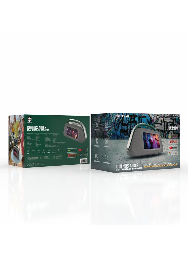 GREEN LION Buenos Aires Speaker with 10.1 Inches Display and HD Touch Display / USB/AUX/HDMI/MIC/TF/RF/Guitar Input / 8 Hours Non-Stop Play Time / High Quality Sound Play List - Black  - Image 5