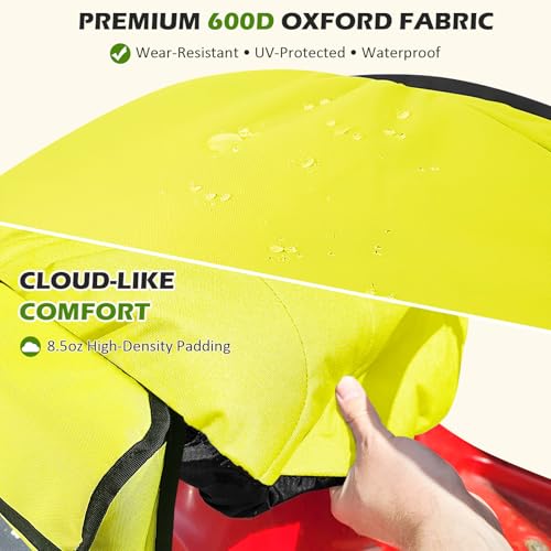 HOMEYA Riding Mower Seat Cover with Side Storage Pockets Heavy Duty 600D Oxford Waterproof PaddedNonSlip Lawn Mower Seat Cover with Reflective Stripe2 Rear Pouches Fits 122142 NoArmrest Tractors - Image 3
