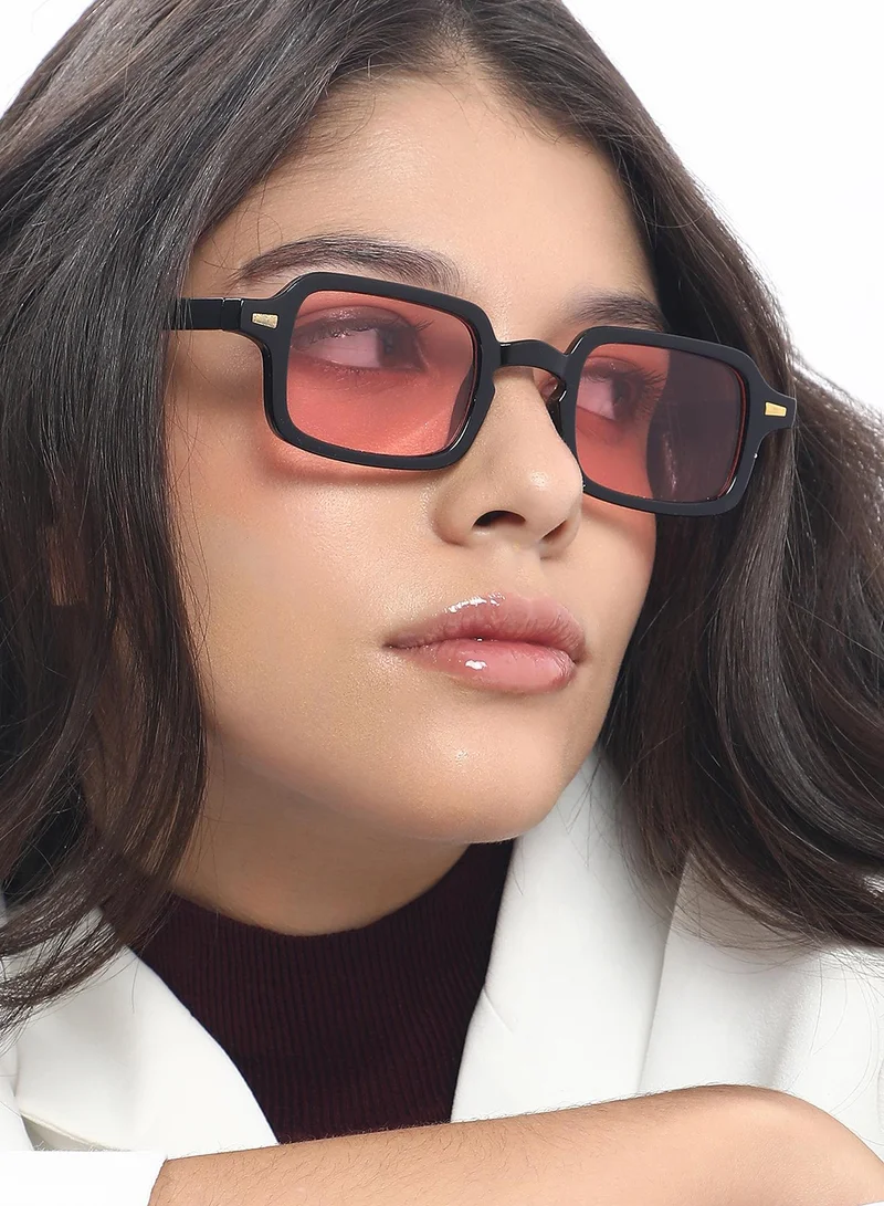 صوص هاوت Women's The Sonic Rectangular Sunglass - Onyx Black