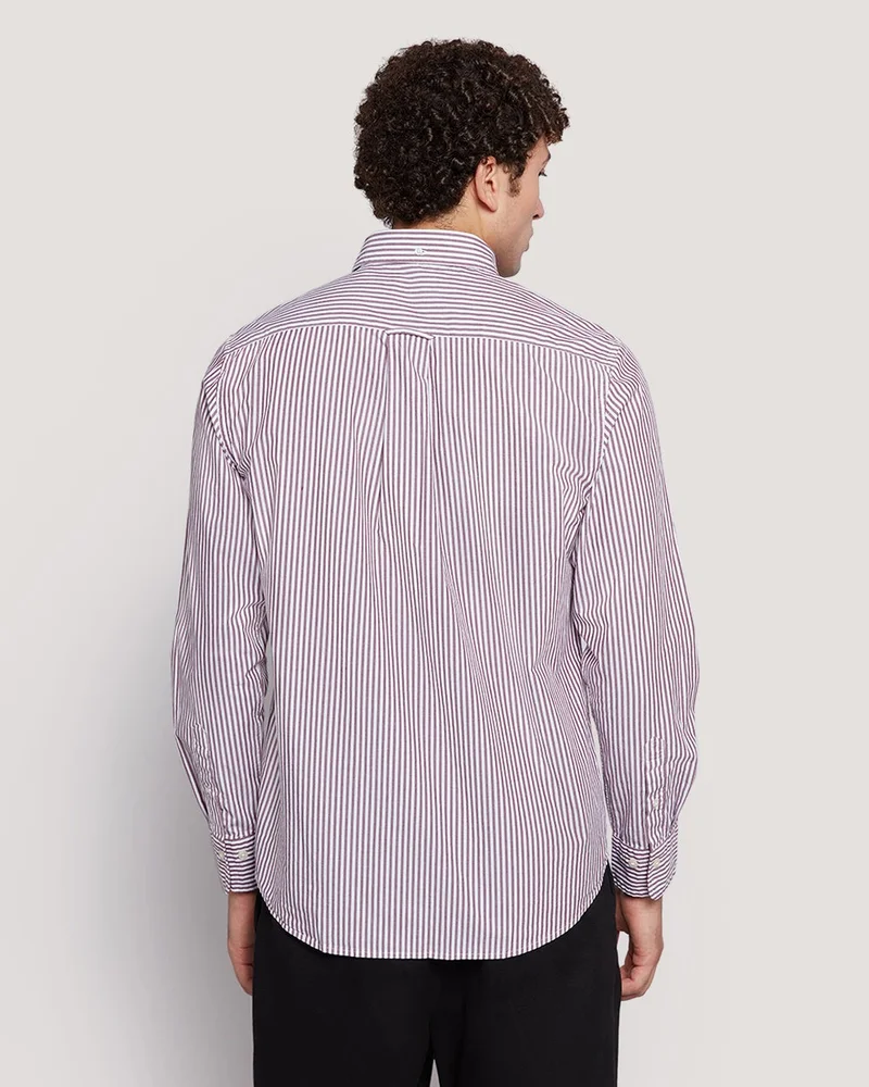 غانت قميص رجالي مخطط بياقة بنكر بقصة عادية من بوبلين من جانت