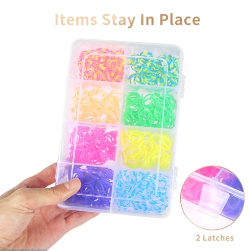 QUEFE 2 Pack 8 Grids Bead Organizers and Storage, Plastic Organizer Box with Removable Dividers Tackle Box Organizer for Candies Snacks Electronics Jewelry Small Parts - Image 5