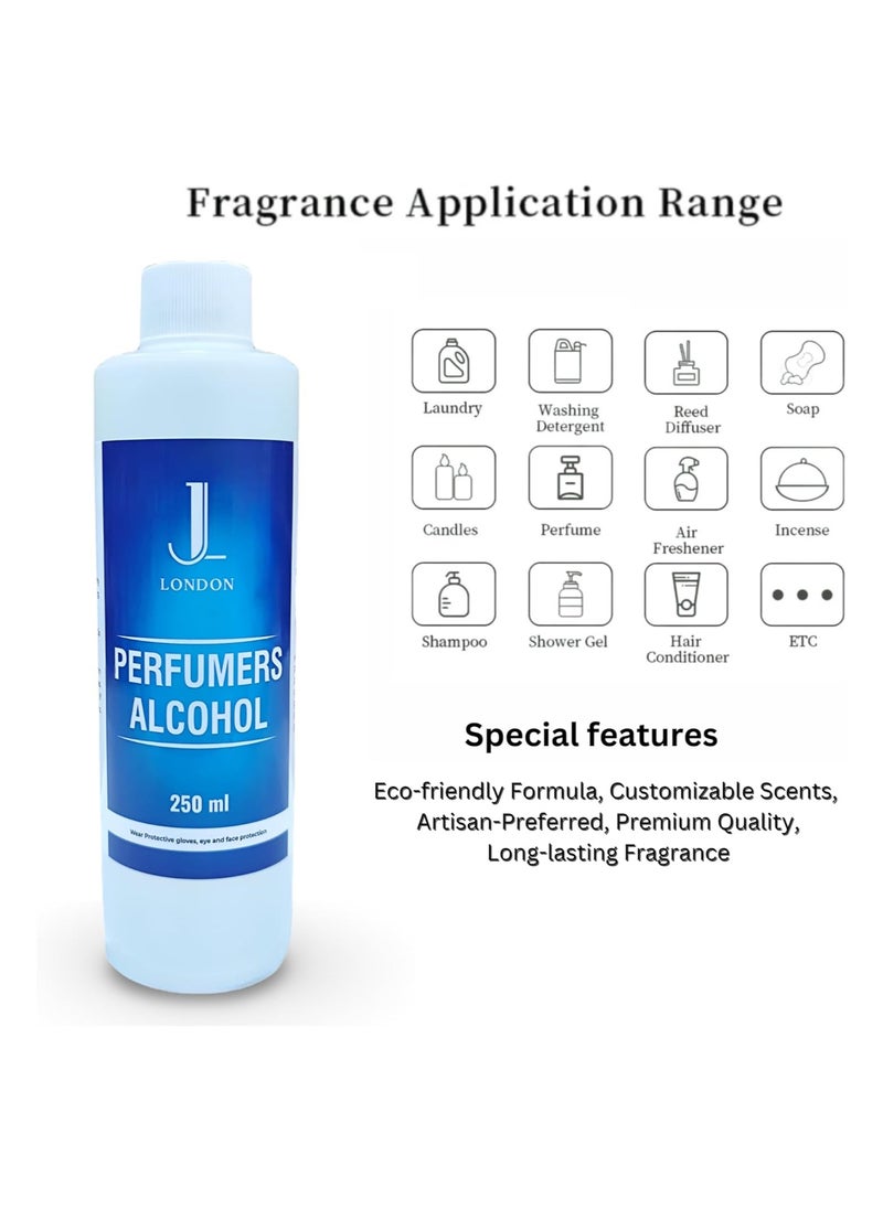 JAN LONDON Jan London's Perfumers Alcohol, Ethanol, Isopropyl Myristate, and Propylene blend empowers you to create custom scents for perfumes, aftershaves, diffusers, and room sprays 250ml  - Image 2