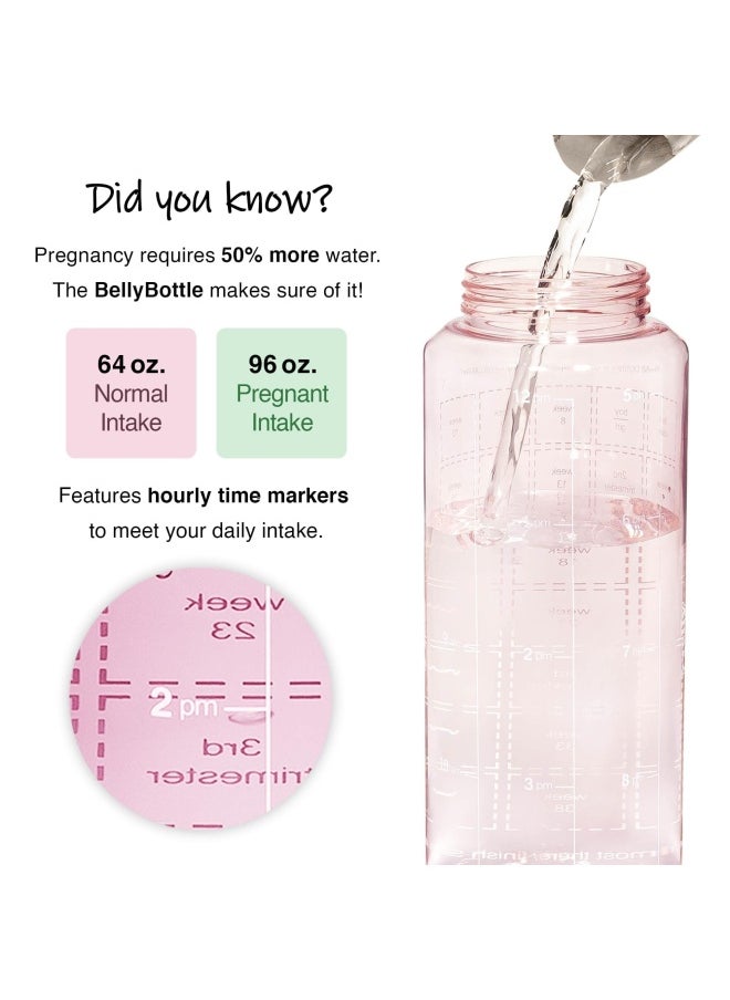 Generic - Pregnancy Water Bottle Bpa Free Intake Tracker Weekly Milestone Stickers Pregnancy Gifts For First Time Moms Must Haves Essentials Pink - Image 1