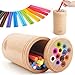SMALL FISH Montessori Toys for 1 2 3 Year OldSolid Wood Fine Motor Object Permanence Box for One Two Year Old Baby Fidget Sensory Toys for Toddlers 13 Color Sorting Cause and Effect 12 Month Toys - Image 3