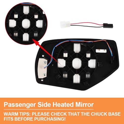 Senzeal Passenger Side Heated Mirror Glass with Turn Signal Light for GMC Sierra 1500 2500HD 3500HD 2015-2017 Chevy Silverado 3500HD 2500HD 1500 2014-2017 Replacement 22919749 GM1325146 (Right Side) - Image 4