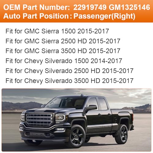 Senzeal Passenger Side Heated Mirror Glass with Turn Signal Light for GMC Sierra 1500 2500HD 3500HD 2015-2017 Chevy Silverado 3500HD 2500HD 1500 2014-2017 Replacement 22919749 GM1325146 (Right Side) - Image 5
