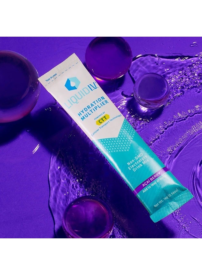 Liquid I.V. مضخم الترطيب - توت أكاي - عبوات مسحوق الترطيب | مسحوق مشروب الإلكتروليت | أعواد سهلة الفتح بحجم حصة واحدة | غير معدلة وراثيًا | 3 عبوات (48 حصة) - Image 4