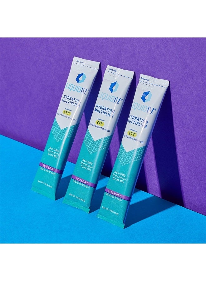 Liquid I.V. مضخم الترطيب - توت أكاي - عبوات مسحوق الترطيب | مسحوق مشروب الإلكتروليت | أعواد سهلة الفتح بحجم حصة واحدة | غير معدلة وراثيًا | 3 عبوات (48 حصة) - Image 2