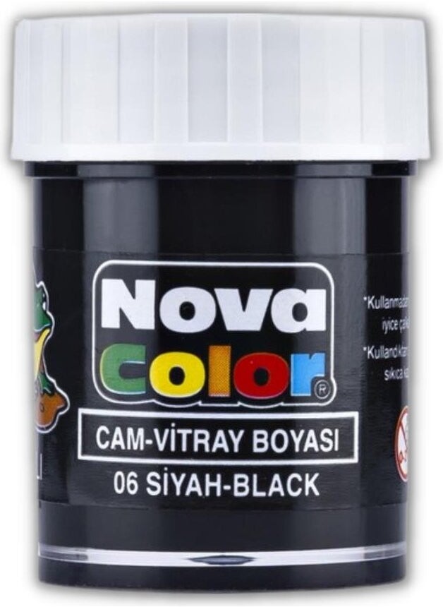 Nova Color - Water Based Glass Stained Glass Paint 25 ml Black - Image 1