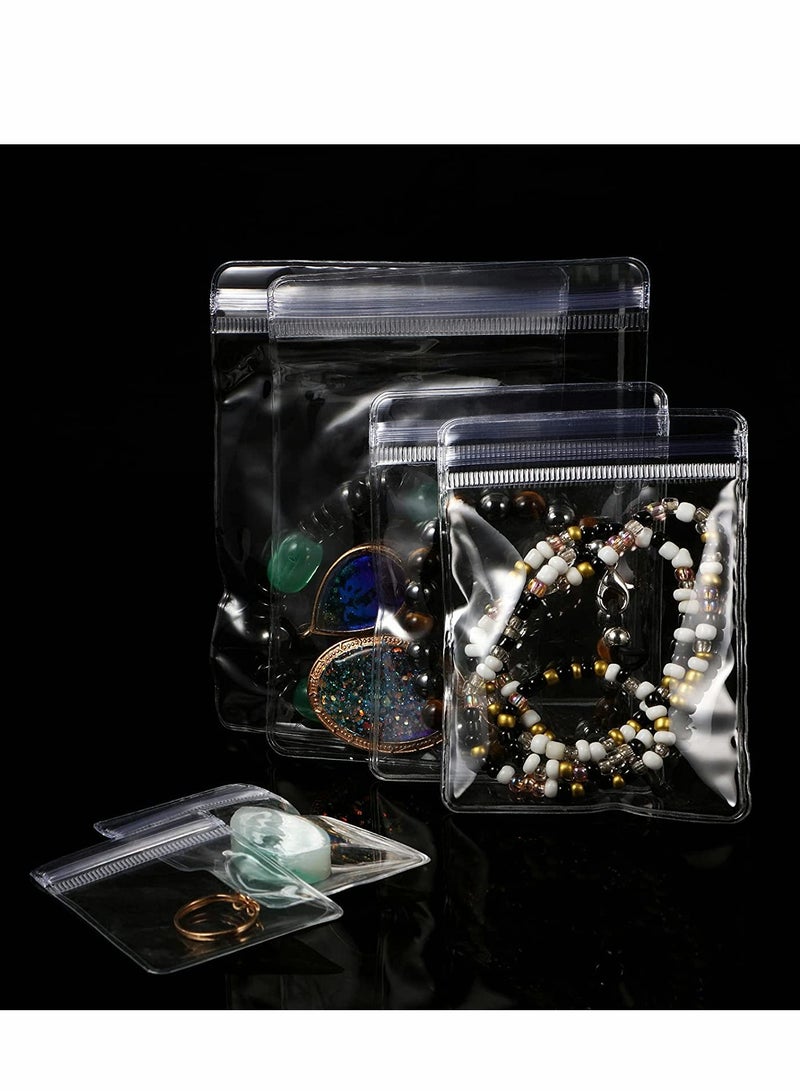 KASTWAVE Jewelry Bag 120 Pieces Self Seal Plastic Zipper Bag Clear PVC Rings Earrings Packing Storage Pouch Jewelry Transparent Lock Bags for Holding Jewelry 2 x 2.8 2.8 x 4 3.5 x 5 Inch - Image 5