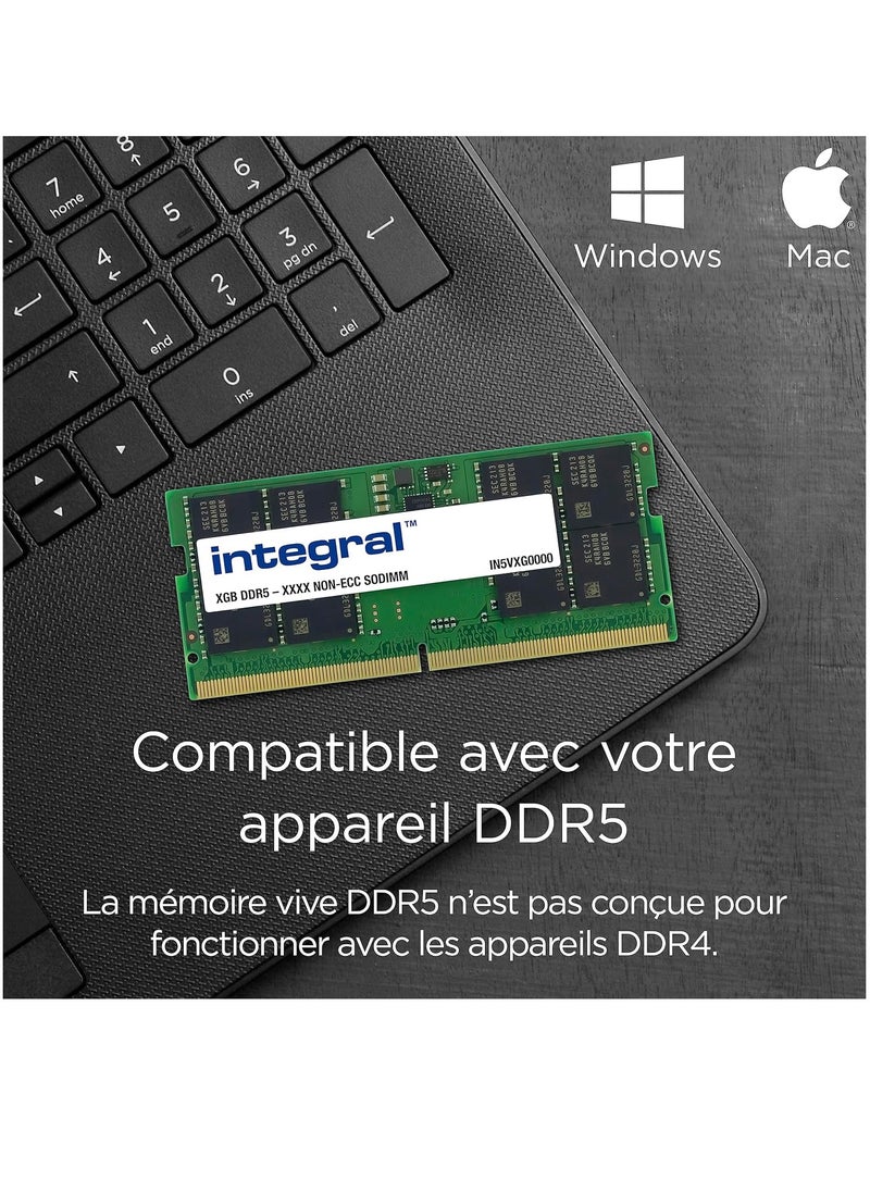 ماركة غير محددة برنامج  8GB DDR5 SO-DIMM RAM 5600MHz PC5-44800 CL46 لاب توب/نوت بوك/ماك بوك/وحدة ذاكرة ان يو سي  - Image 3