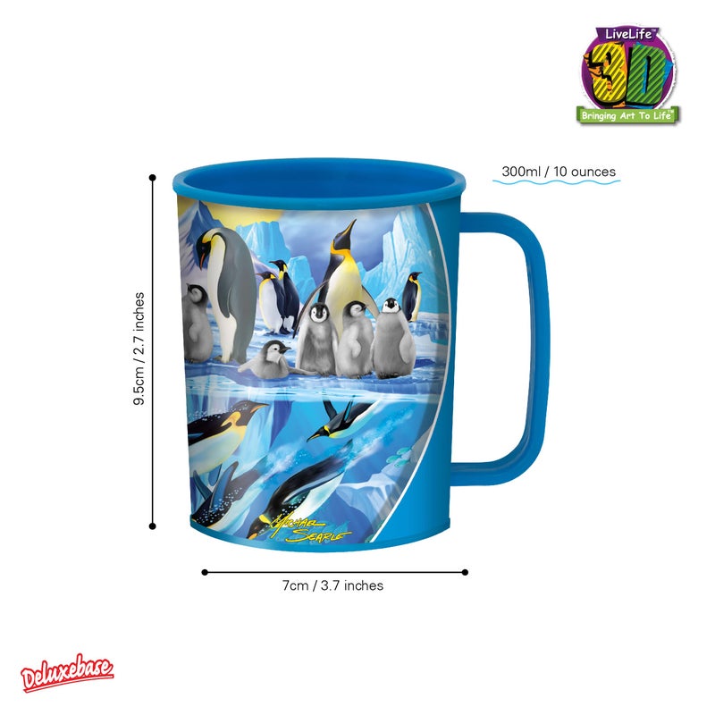 3D LiveLife Drinking Cup - Penguin Plunge from Deluxebase. Lenticular 3D Bird Plastic Tumbler, 10 fl oz BPA-Free Reusable Drinkware. Animal Themed Cup and Durable Party Favour Gift - Image 3