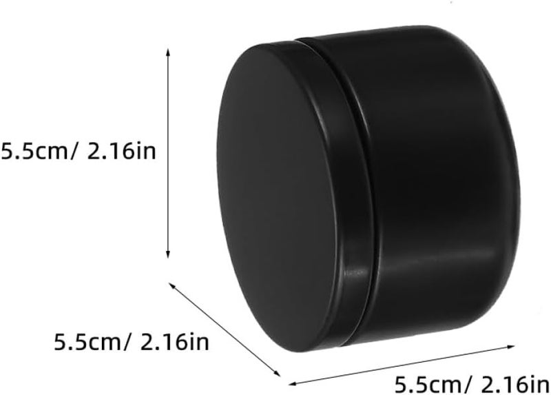 FUOYLOO Candle Tins Aluminum Mini Round Candle Containers Lids for Aromatherapy Scented Making and Party Decorations Tea Light Cups (Black) - Image 2