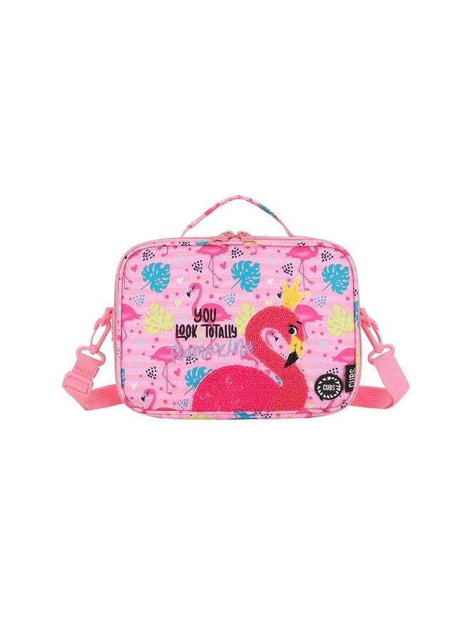 CUBS Flamingo Print Waterproof Lunch Bag With Removable Shoulder Strap Carrying Your Favorite Meals To School Work Or While Traveling - Image 1