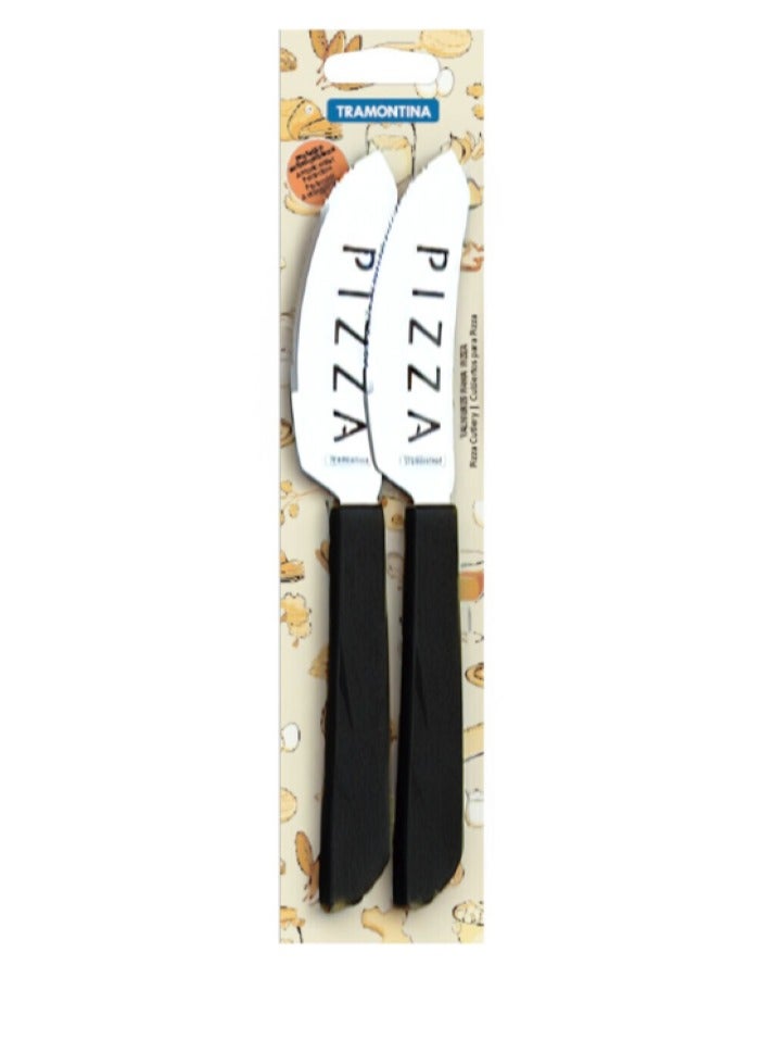 TRAMONTINA Since 1911, Made In Brazil - 2-Piece Stainless Steel Pizza Knife Set 25040204, Black  - Image 1
