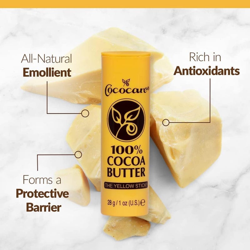 Cococare 100% Cocoa Butter Stick - All-Natural Emollient for Skin Hydration & Protection - 3 Pack - Image 3