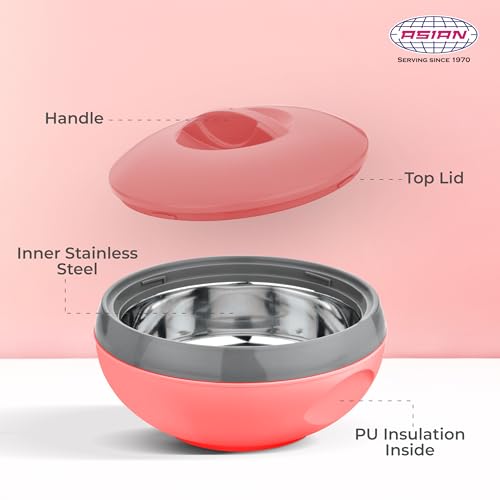 Asian Venus Plastic Casserole Set, 3 Pieces, Pink - Image 4
