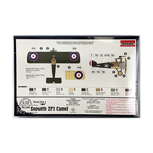 Roden Sopwith 2F1 Camel British Ship-Borne Biplane Fighter Airplane Model Kit - Image 2