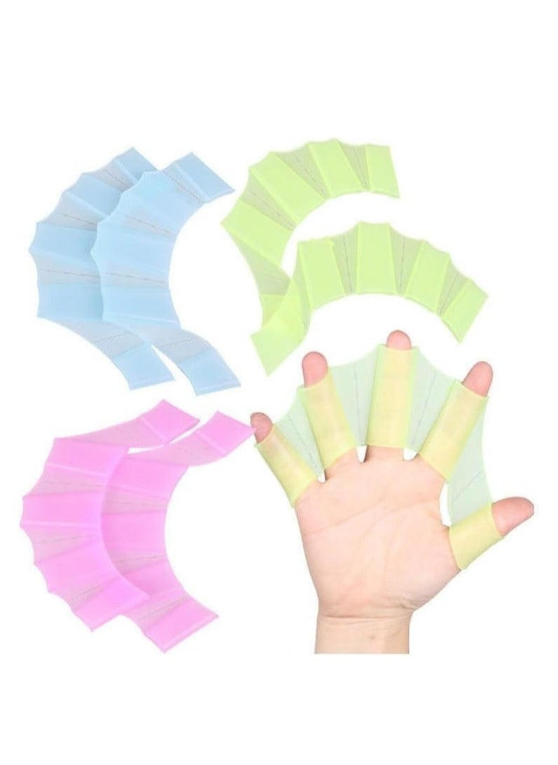 Generic Silicone Swimming Hand Fins Gloves for Kids and Adults to Help with Swimming and Diving, Yellow  - Image 1