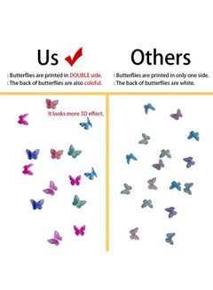 CESUSME 48Pcs Butterfly Acrylic Nails 3D Butterfly Nail Charms Glitter Clear Butterfly Nail Designs White Blue Colorful Butterfly Acrylic For Nail Art Decoration & Diy Crafting Design  - Image 3