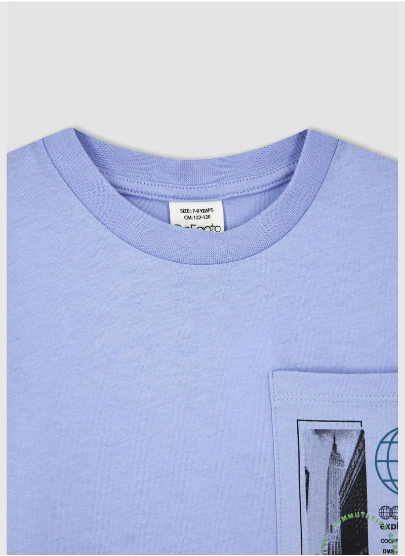 DeFacto Regular Fit Short Sleeve One Side Printed T-Shirt