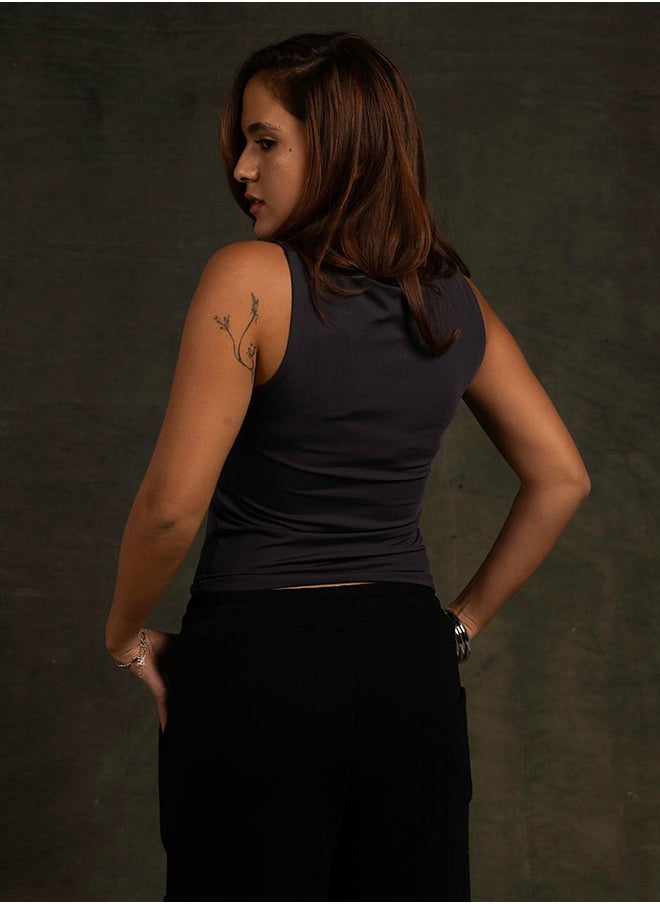 In Your Shoe - Grey Sleeveless Top - Image 1