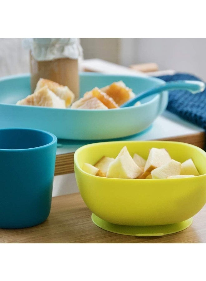 BEABA BÃ©aba Silicone 4-Piece Dishware - 100% Silicone Baby Plate Set, Baby Bowls - Includes Baby Plate, Baby Bowl, Baby Cup, 2nd Stage Silicone Spoon, Pastels - Image 4
