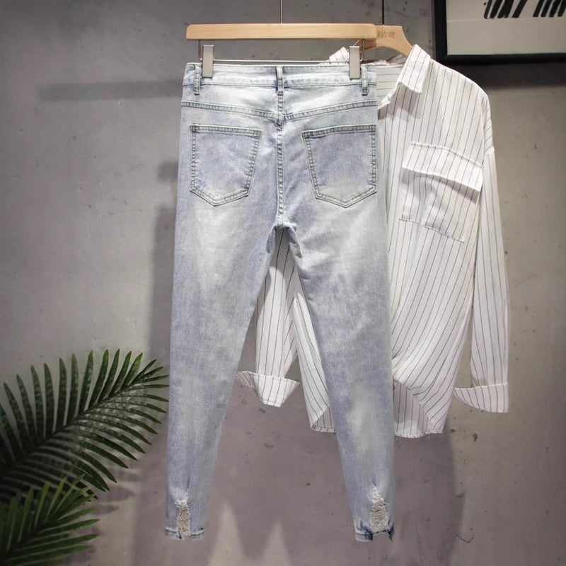 Unisex Classic Denim Jeans Loose Fit Daily Outdoor Wear - Image 3