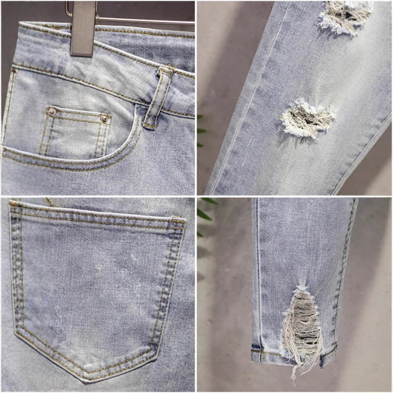 Unisex Classic Denim Jeans Loose Fit Daily Outdoor Wear - Image 5