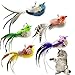 CATENEED Cat Feather Toys Refill 5 Pieces Cat Wand Attachments Feathers Bird Toy for Indoor Cats - Image 3