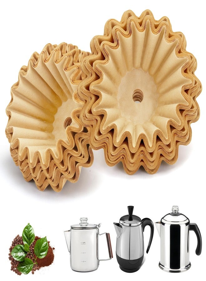 brikinte Coffee Filters Compatible with Farberware Coffee Percolator, 150 Pcs Perforated Unbleached Filter Paper for Farberware 4Cup, Coletti 6Cup, Elite Gourmet 6 Cup - Image 1