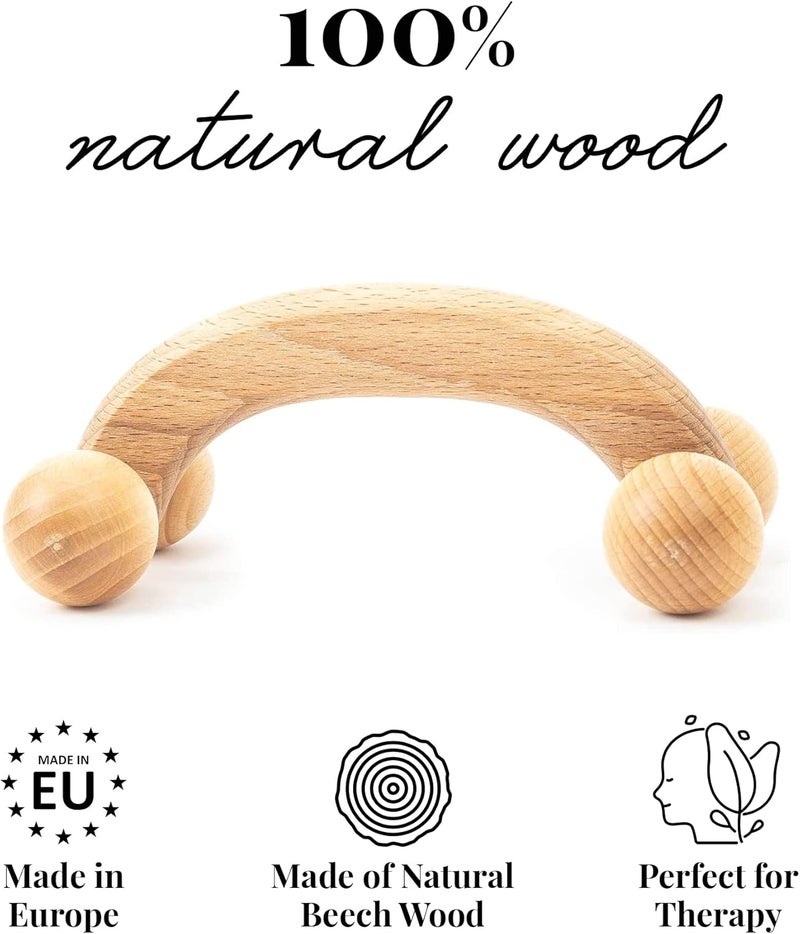 tuuli ملحقات توولي جهاز تدليك الظهر مع كرات دوارة ناعمة جهاز تدليك متعدد الوظائف للظهر والرقبة يخفف توتر العضلات ويدعم صحة الجلد أسطوانة العضلات 7 × 3 بوصات - Image 4