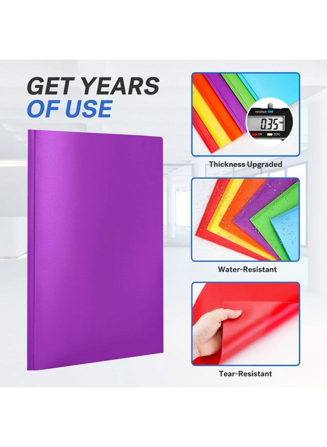 Sooez 6 Pack 2Pocket Folder With Prongs Plastic Folders With Pockets And Prongs Heavy Duty Pocket Folders With Prongs Colored Prong Folders For Schoolwork & Office Letter Size A4 Labels Included - Image 5