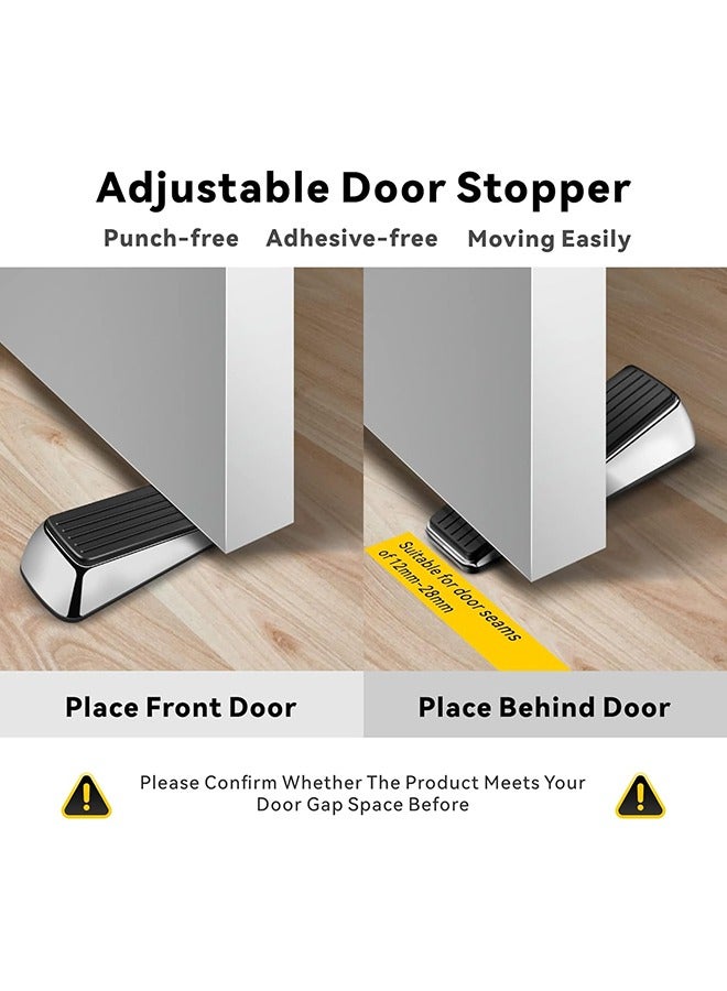 Arabest Door Stopper with Organizers (2 Pack), Heavy Duty Door Stop Wedge Made of Premium Quality Zinc and Rubber Suits Any Door and Most Surface - Image 2