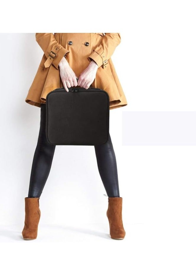 Cosmetic Bag Makeup Case Travel Makeup Bag Tool Kit with Handle and Divider Large Capacity Waterproof Portable Travel Organizer Bag for Makeup Artist Fishing（34.5*23.5*12cm) - Image 4