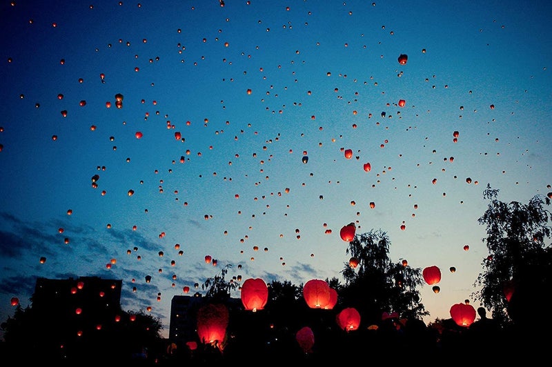 NAITH Make A Wish Hot Air Balloon Paper Sky Lantern (Mix Colour) - Pack of 10 - Image 3