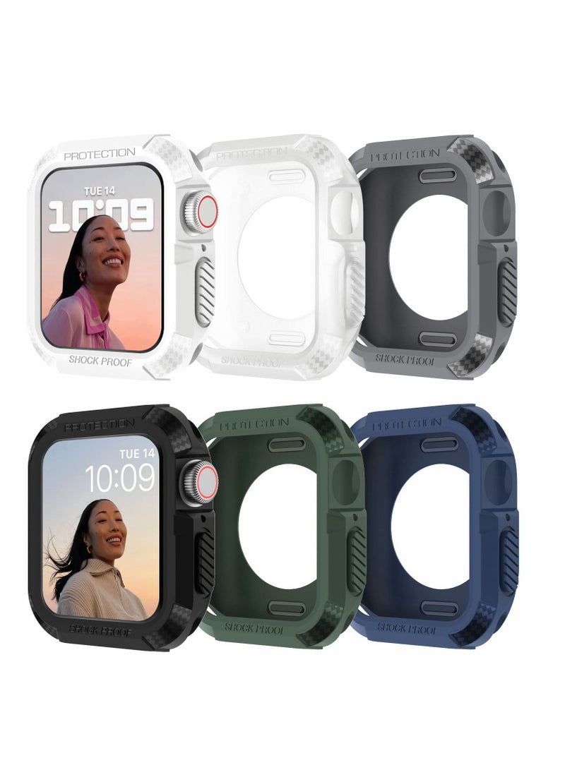 Y&D 6 Pack Case Compatible with Apple Watch Series 8/7 45mm, Rugged Protective Soft TPU Bumper for iWatch Scratch Resistant Full 45mm Cover Men Women Colors  - Image 1