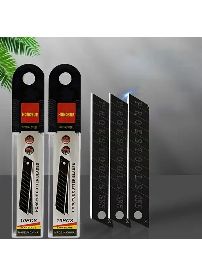 20 Pcs High Carbon Steel Replacement Blades 6mm 60 Degree Angle Durable And Sharp For Cardboard Foam Plastic Crafting Efficient Design For Office DIY And Everyday Use Non Return Handle Craft Blades Sleek Blade Design Durable Blade Material Crafting Essentials - Image 3