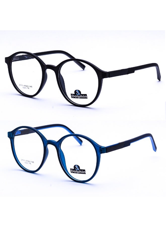 عدد 2 نظارة طبية للجنسين بشكل بيضاوي ــ خامة مميزة - Image 1