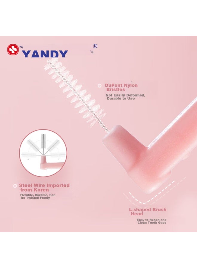 Yandy Independent Interdental Brush L-type 0.6mm 15pcs Orthodontic Correcting Teeth Teeth Gap Brush Interdental Brush Interdental Brush - Image 4