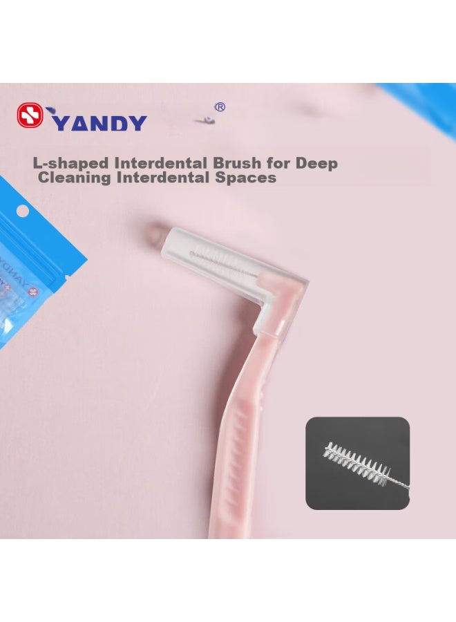 Yandy Independent Interdental Brush L-type 0.6mm 15pcs Orthodontic Correcting Teeth Teeth Gap Brush Interdental Brush Interdental Brush - Image 2