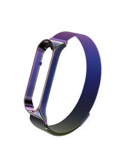 Metal Strap For XiaomiBand 6 5 Milanese Loop Three-bead Stainless Steel Mesh Strap Compatible For Xiaomi34 Smart Bracelet-Color:Milan Magnetic-Colorful-Specifications:Mi Band 3/4 Universal