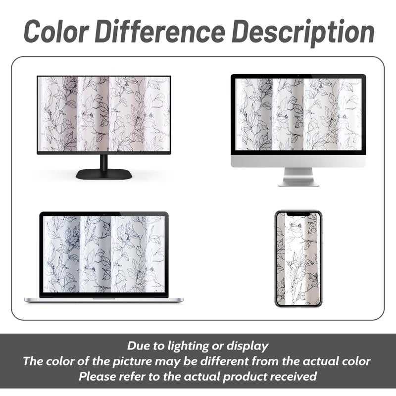 DriftAway Ryan Sketch Flower Floral Branch Leaves Lined Thermal Insulated Window Curtain Valance Rod Pocket 52 Inch by 18 Inch Plus 2 Inch Header Black Line - Image 5