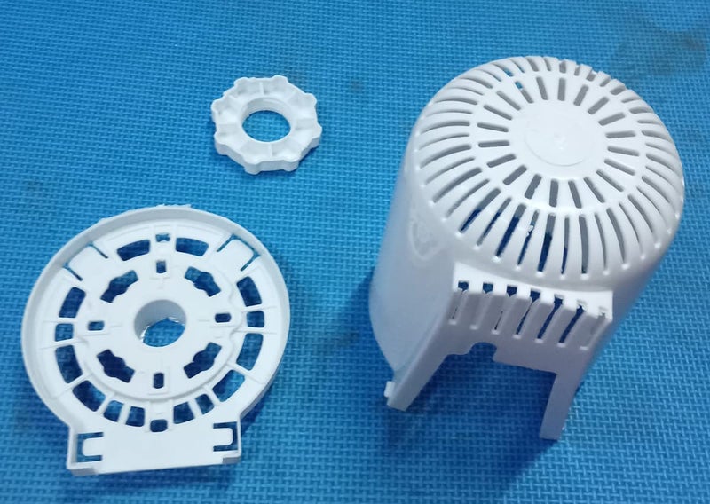 White Plastic Table Fan Back CoverGuard Lock Nut Set 002  - Image 2