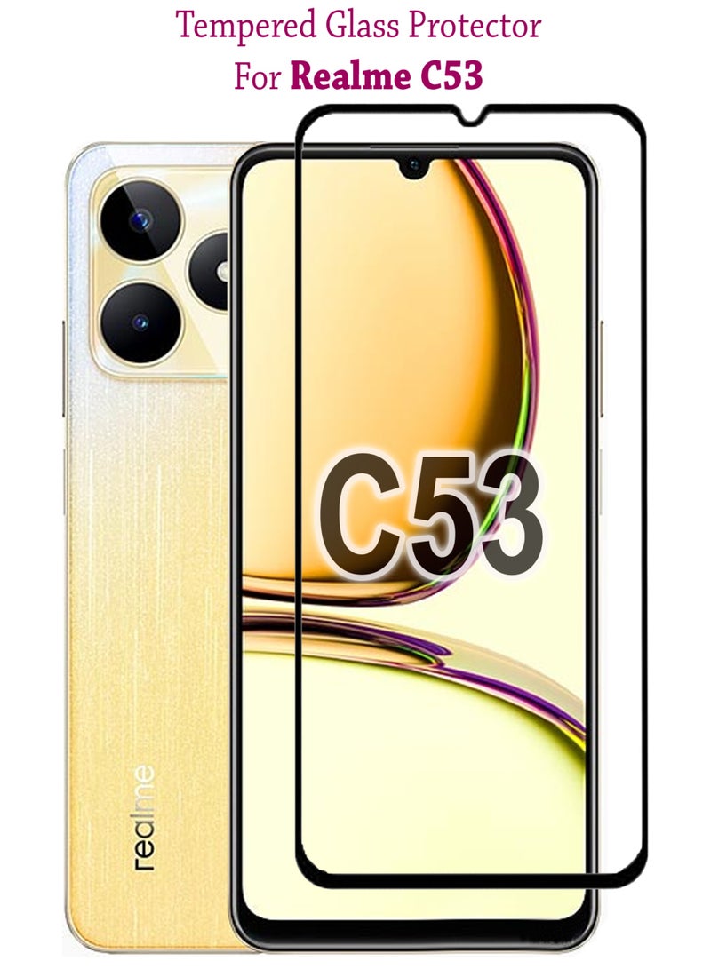Tempered Glass Screen Protector For Realme C53 - Black 