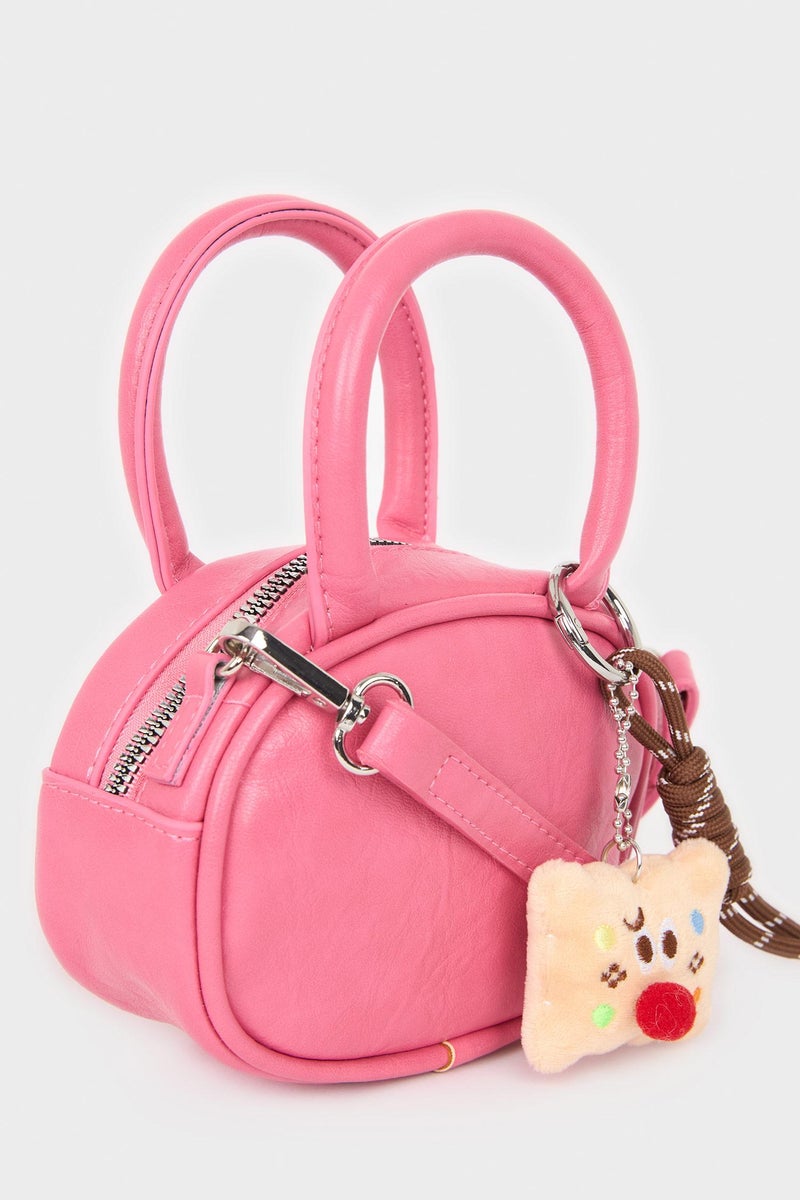 DeFacto Pink Girl Girl Charm Detail Crossbody Bag Casual - Image 3